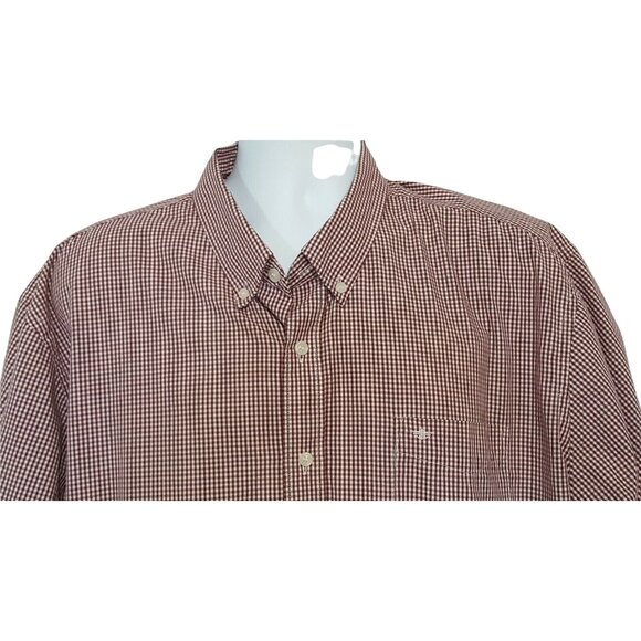 Dockers Shirt Mens XXL Button Down Maroon Check Long Sleeve Casual Classic Fit - Picture 2 of 7